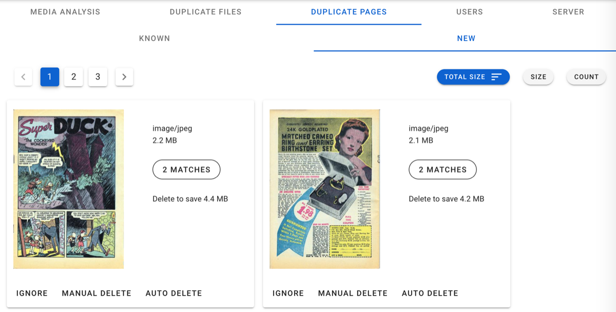 Browse New Duplicates