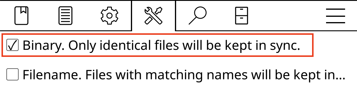 KOReader document matching method options