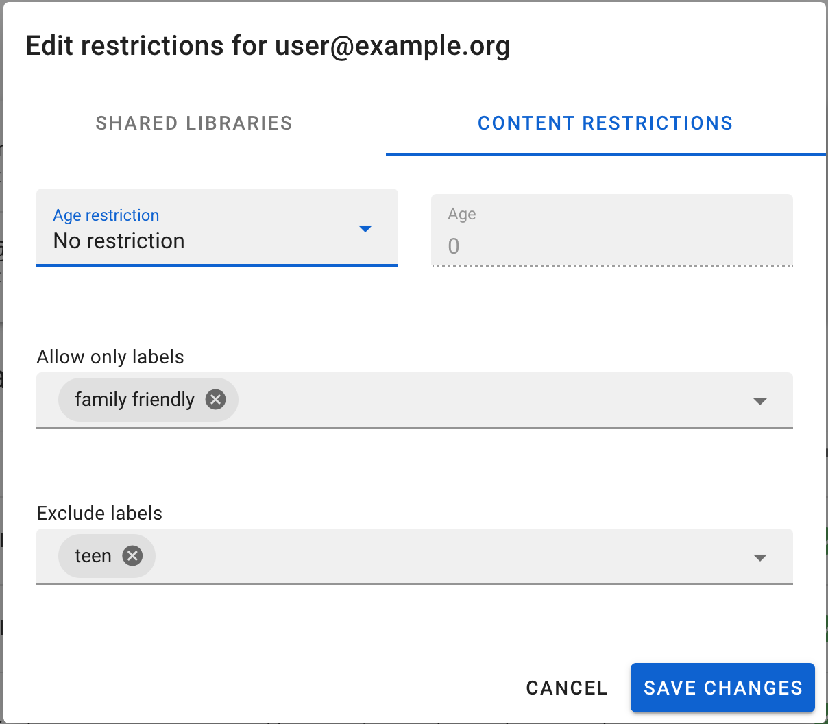 Edit Restrictions