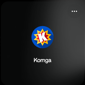 Komga app options menu